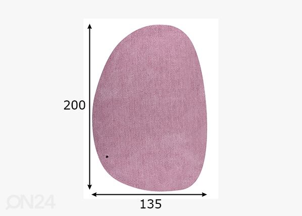 Matto Tom Tailor Cozy Pebble, 135x200 cm vaaleanpunainen mitat