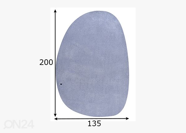 Matto Tom Tailor Cozy Pebble, 135x200 cm vaaleansininen mitat