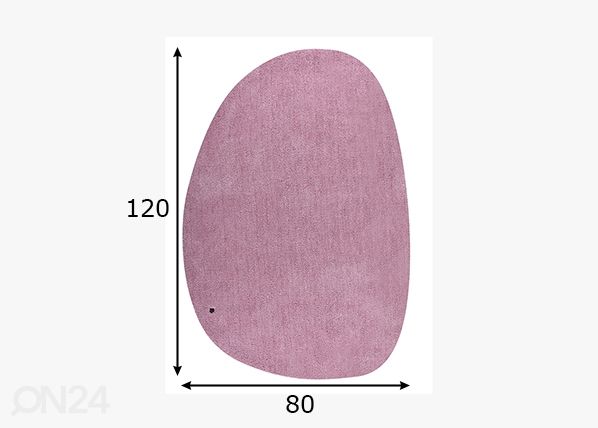 Matto Tom Tailor Cozy Pebble, 80x120 cm vaaleanpunainen mitat