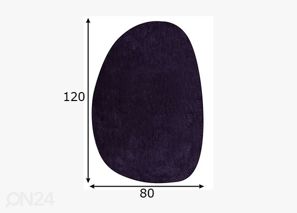 Matto Tom Tailor Cozy Pebble, 80x120 cm violetti mitat