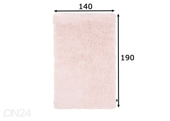 Matto Tom Tailor Fluffy Uni 140x190 cm, vaaleanpunainen mitat