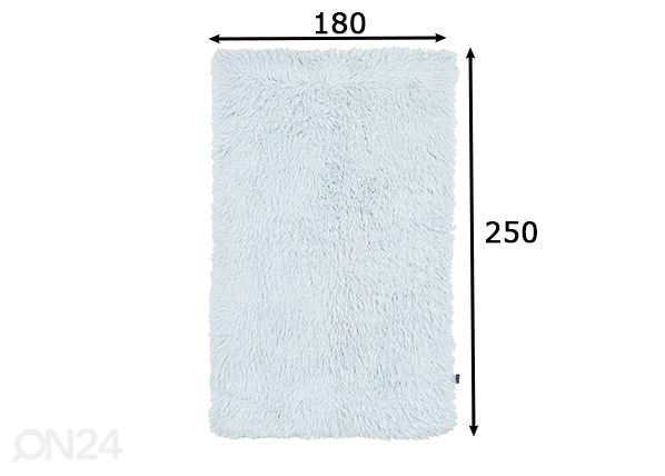 Matto Tom Tailor Fluffy Uni 180x250 cm, vaaleansininen mitat