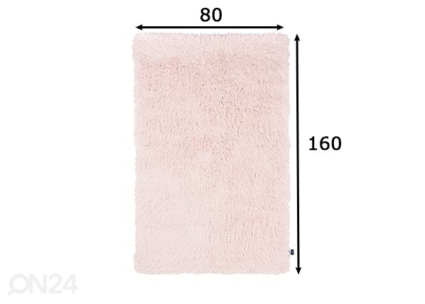 Matto Tom Tailor Fluffy Uni 80x160 cm, vaaleanpunainen mitat