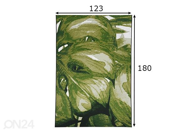 Matto Tom Tailor Garden Palm sisä-/ulkokäyttöön, 123x180 cm, vihreä mitat