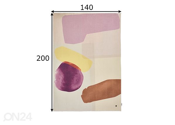 Matto Tom Tailor Shapes, 140x200 cm violetti/ multi mitat