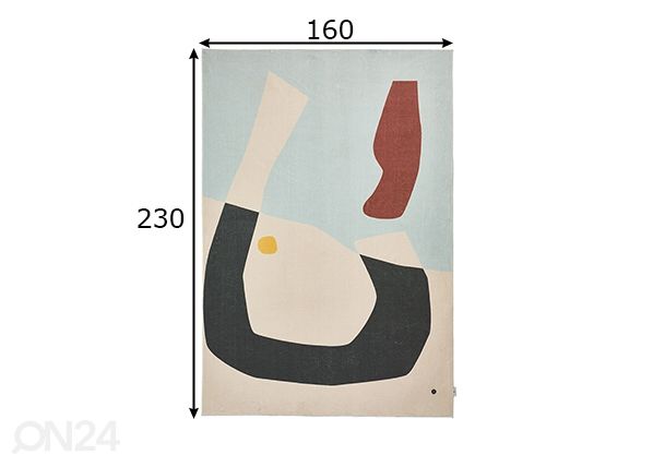 Matto Tom Tailor Shapes, 160x230 cm sininen/moniväri mitat