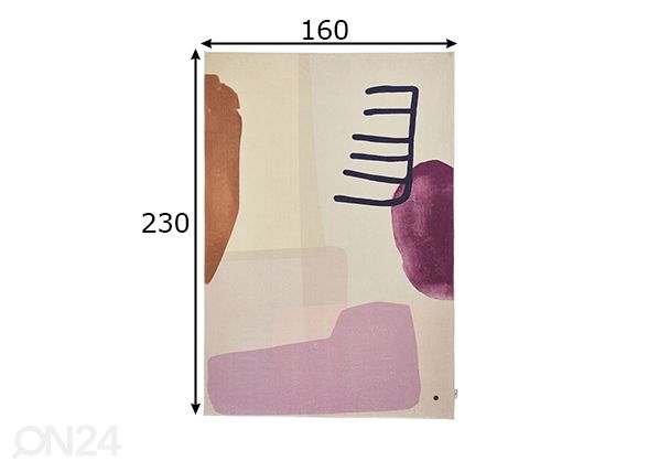 Matto Tom Tailor Shapes, 160x230 cm violetti/ multi mitat