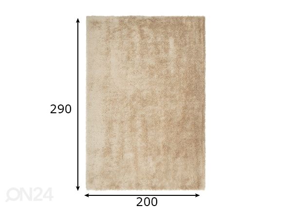 Matto Velvet Ivory 200x290 cm mitat