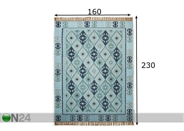 Matto Vintage Kelim Colors 160x230 cm mitat