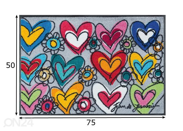Matto WITH LOVE, ALL THINGS ARE POSSIBLE 50x75 cm mitat