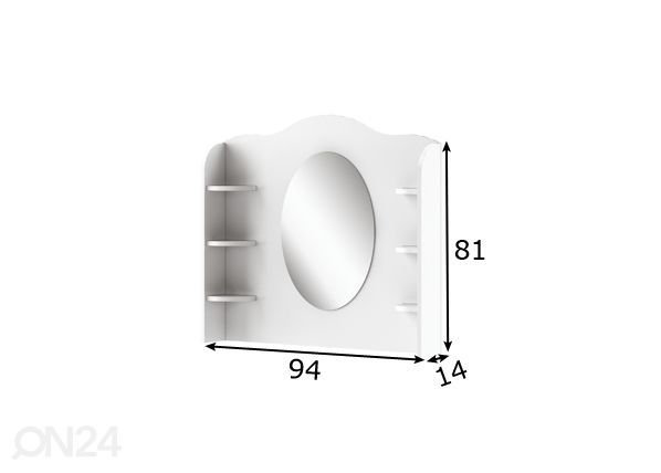 Meikkipöydän hylly peilillä mitat