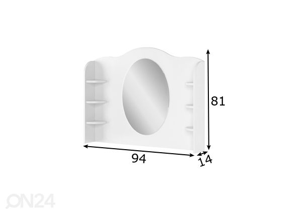 Meikkipöydän hylly peilillä mitat