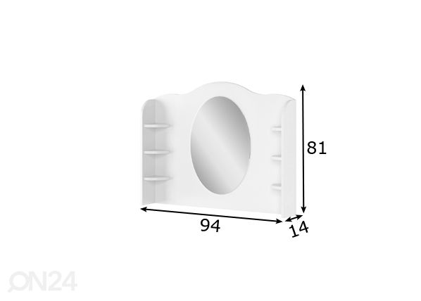 Meikkipöydän hylly peilillä mitat
