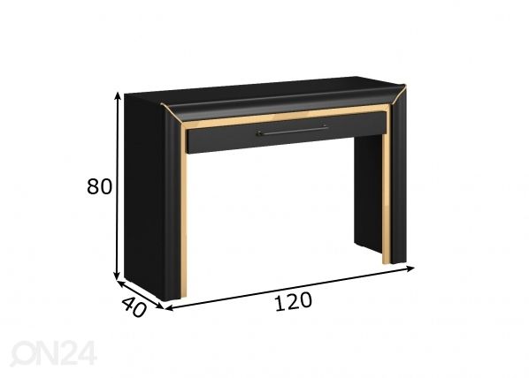 Meikkipöytä 120 cm mitat