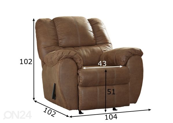 Mekanismituoli recliner (keinuva) mitat