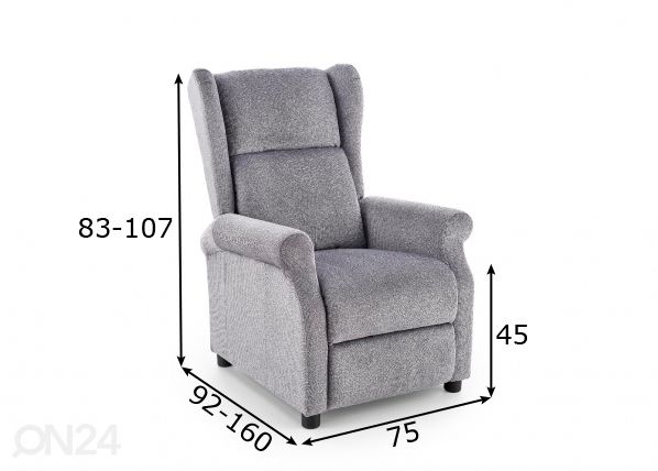 Mekanismituoli Recliner mitat