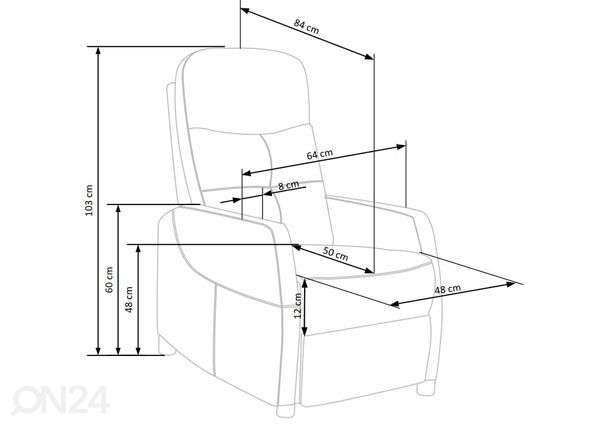 Mekanismituoli recliner Felipe mitat