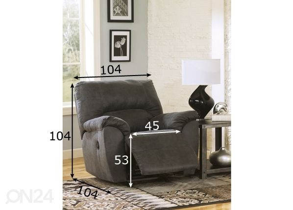 Mekanismituoli recliner Tambo Pewter mitat