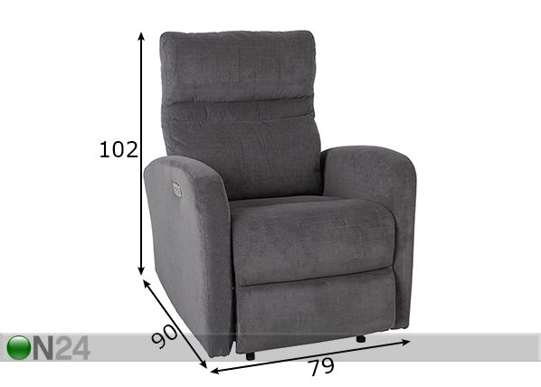 Mekanismituoli Sahara Recliner mitat