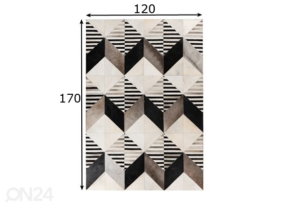 Nahkamatto 120x170 cm mitat