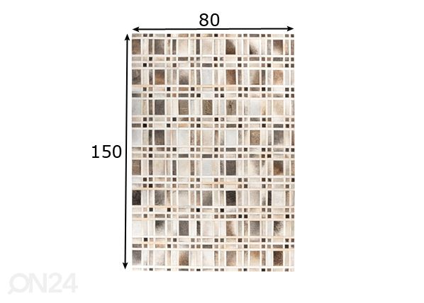 Nahkamatto 80x150 cm mitat