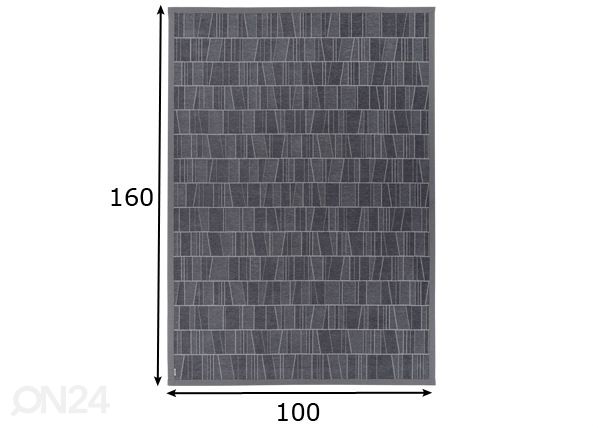 Narma smartWeave® matto Kursi grey 100x160 cm mitat