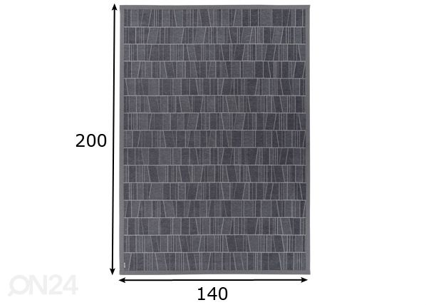 Narma smartWeave® matto Kursi grey 140x200 cm mitat