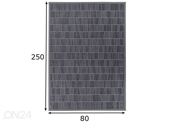 Narma smartWeave® matto Kursi grey 80x250 cm mitat