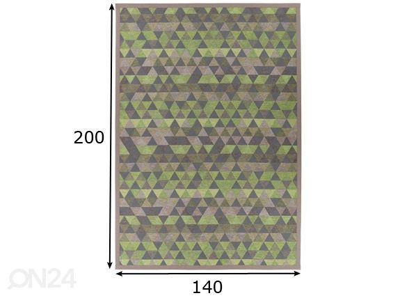 Narma smartWeave® matto Luke green 140x200 cm mitat