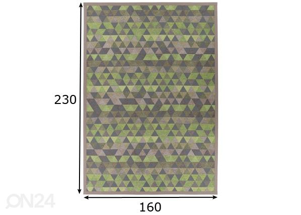 Narma smartWeave® matto Luke green 160x230 cm mitat