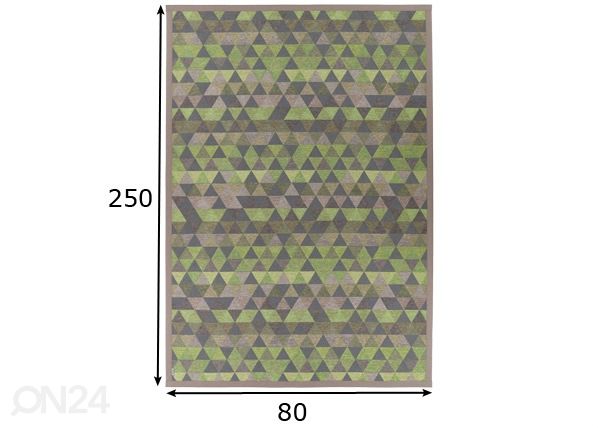 Narma smartWeave® matto Luke green 80x250 cm mitat