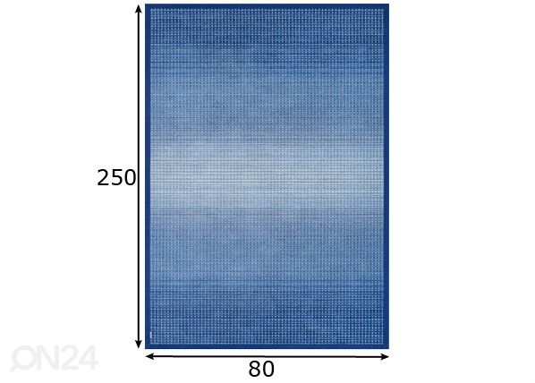 Narma smartWeave® matto Moka marine 80x250 cm mitat