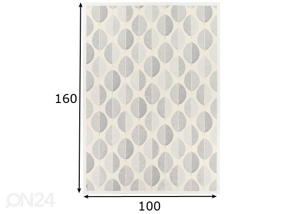 Narma smartWeave® matto Pärna white 100x160 cm mitat