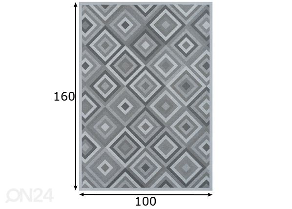 Narma smartWeave® matto Tahula silver 100x160 cm mitat