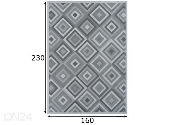 Narma smartWeave® matto Tahula silver 160x230 cm mitat