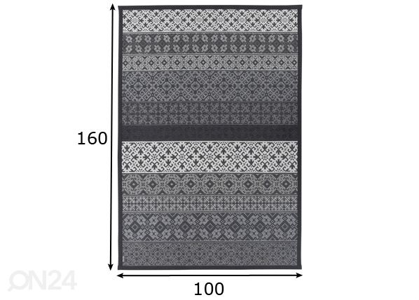 Narma smartWeave® matto Tidriku grey 100x160 cm mitat