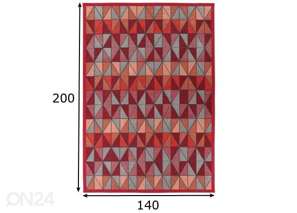 Narma smartWeave® matto Treski red 140x200 cm mitat