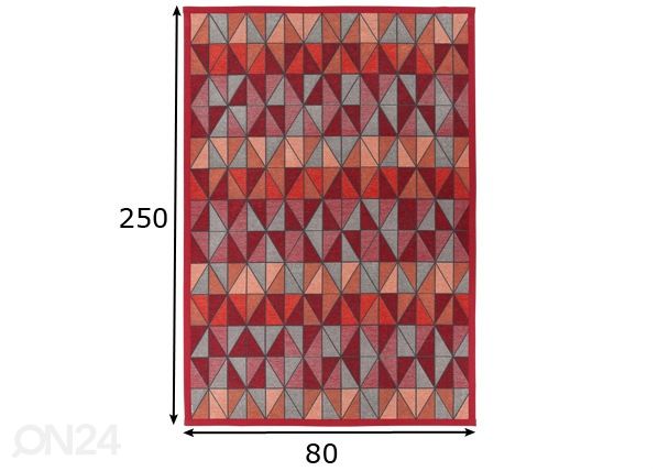 Narma smartWeave® matto Treski red 80x250 cm mitat