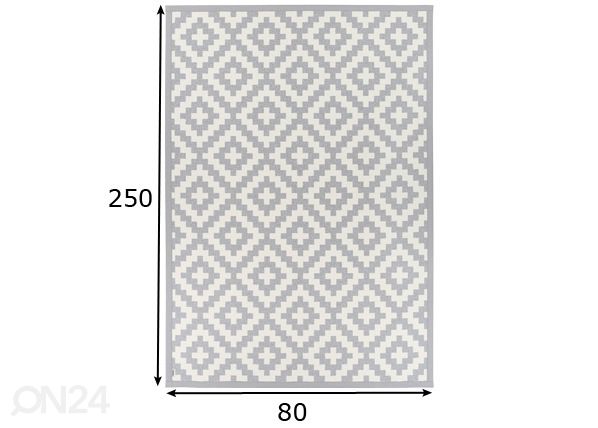 Narma smartWeave® matto Viki silver 80x250 cm mitat