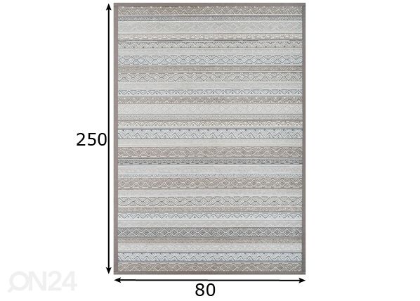 Narma smartWeave® TWIN matto Ridala linen 80x250 cm mitat