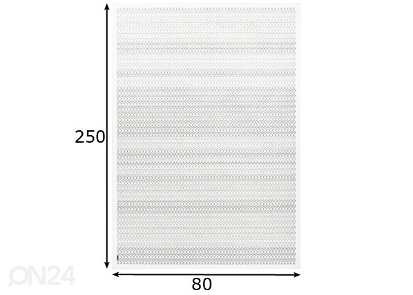 Narma smartWeave® TWIN matto Tsirgu white 80x250 cm mitat