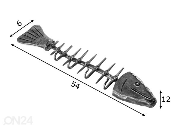 Naulakko KALA 54 cm mitat