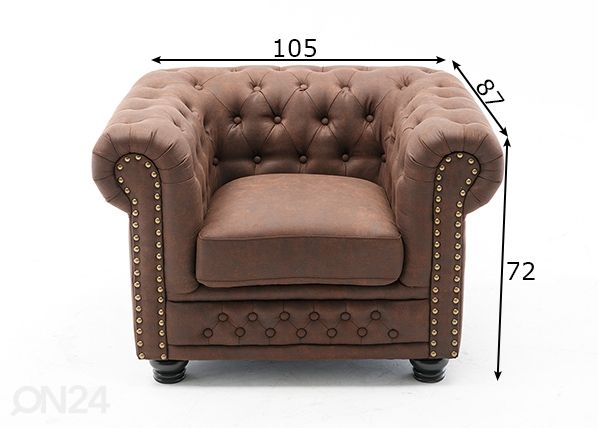 Nojatuoli Chesterfield mitat