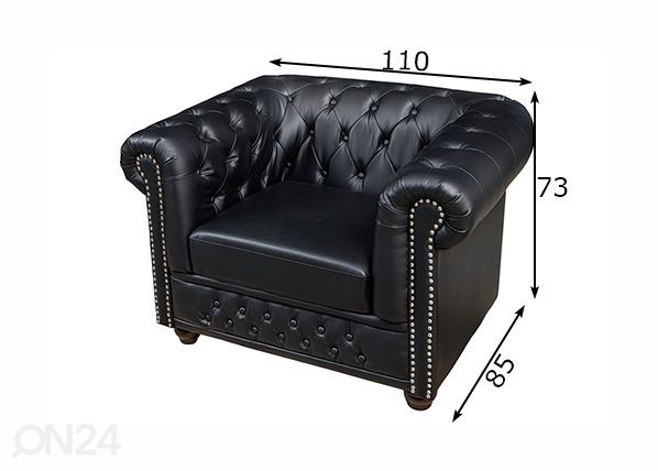 Nojatuoli Chesterfield mitat