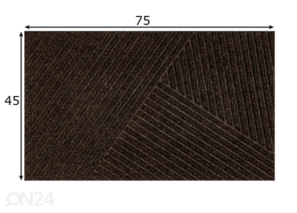Ovimatto Dune Stripes dark brown 45x75 cm mitat