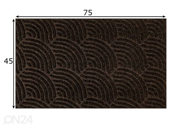 Ovimatto Dune Waves dark brown 45x75 cm mitat