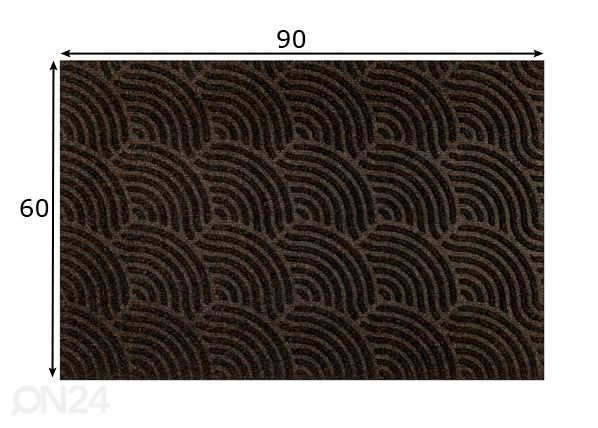 Ovimatto Dune Waves dark brown 60x90 cm mitat