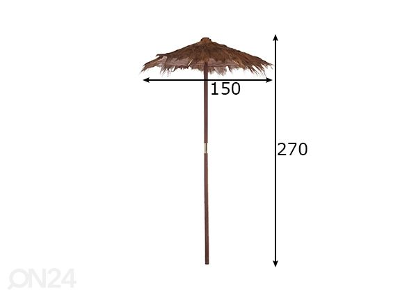 Päivävarjo Cocoleaf Ø 150 cm mitat