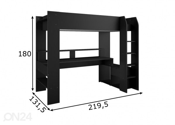 Parvisänky Online 90x200 cm + LED mitat