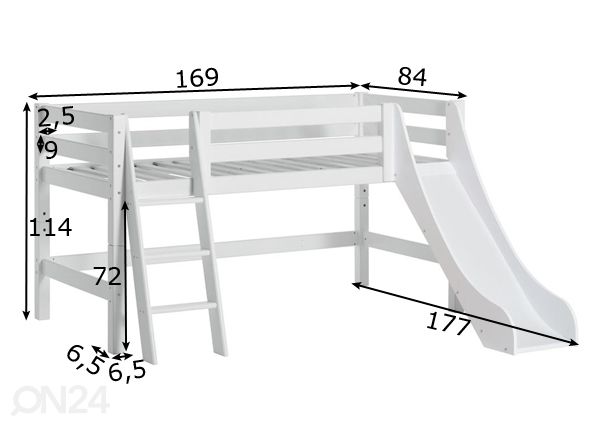 Parvisänky Premium 70x160 cm mitat